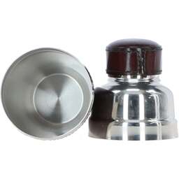 Leather-Wrapped Stainless Steel French Cocktail Shaker - Chestnut - thumbnail 3