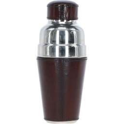 Leather-Wrapped Stainless Steel French Cocktail Shaker - Chestnut - thumbnail 5