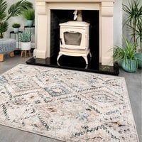 Distressed Aztec Living Area Rug - Multicolour / 290 x 200cm