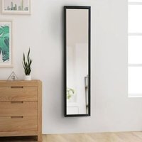 Full Length Wall Mirror with Wooden Frame - Black - image 1