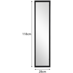 Full Length Wall Mirror with Wooden Frame - Black - thumbnail 4