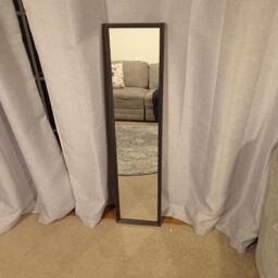 Full Length Wall Mirror with Wooden Frame - Black - thumbnail 3