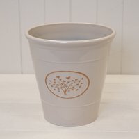 Round Love Heart Tree Recycled Plastic Planter - Cream