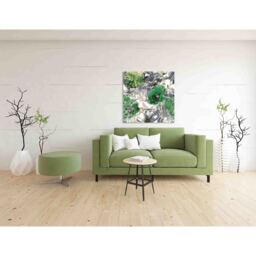 'Green Poppies' Graphic Art on Canvas - Green / 51cm / 77cm - thumbnail 2