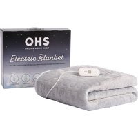 OHS Heated Electric Blanket Fleece Warm Winter Throw Bed, Charcoal - 130x160cm - Grey