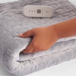 OHS Heated Electric Blanket Fleece Warm Winter Throw Bed, Charcoal - 130x160cm - Grey - thumbnail 4