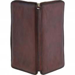 Premium Leather Zip Up Document Holder - Chestnut - thumbnail 4