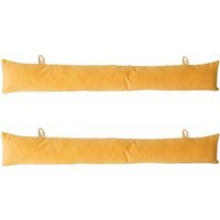 Velvet Draught Excluder - 80cm x 12cm - Pack of 2 - Yellow - image 1