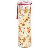 Festive Gingerbread Candy Cane Tube Candle Cozy Holiday Scent - White - image 1