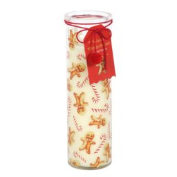Festive Gingerbread Candy Cane Tube Candle Cozy Holiday Scent - White - thumbnail 4