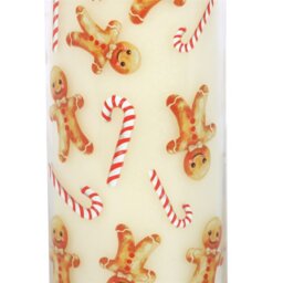 Festive Gingerbread Candy Cane Tube Candle Cozy Holiday Scent - White - thumbnail 5