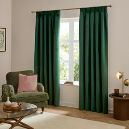Ultimate Velvet Full Blackout Pencil Pleat Curtains - Emerald / 168cm / 137cm - thumbnail 2