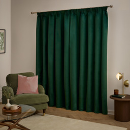 Ultimate Velvet Full Blackout Pencil Pleat Curtains - Emerald / 168cm / 137cm - thumbnail 3
