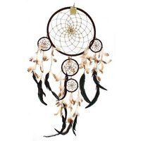 Large Handcrafted Bali Dreamcatcher - Cream, Coffee  Chocolate Colors - Cream