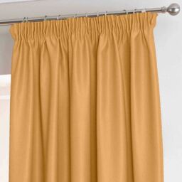 Herringbone Chevron Blackout Curtains Pair Pencil Pleat - Yellow / 182cm - thumbnail 3