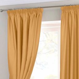 Herringbone Chevron Blackout Curtains Pair Pencil Pleat - Yellow / 182cm - thumbnail 2