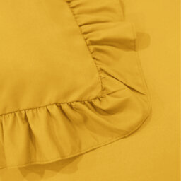 Ruffled Duvet Cover Set 3 Piece Frill Border Quilt Cover with Pillowcases - Ochre / Single - thumbnail 4
