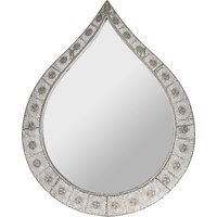 Silver Teardrop Art Deco Mirror - Silver