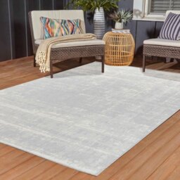 Modern Abstract Grunge Design Outdoor-Indoor Waterproof Rugs - Silver / 120x170 cm Rectangle - thumbnail 2
