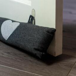 78.5cm Herringbone Draught Excluder - Grey - thumbnail 4