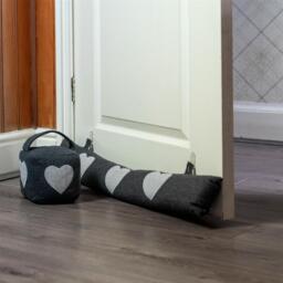 78.5cm Herringbone Draught Excluder - Grey - thumbnail 5