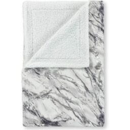 Luxury Foil printed Sherpa Backed Marble Throw Blanket - Grey / 150x200 - thumbnail 3