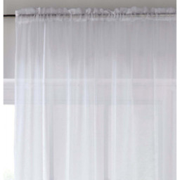 Pair of Crystal White Plain Woven Sheer Voile Panels - White / 137cm - thumbnail 3