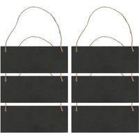 Rectangle Slate Memo Board with Rope - 25cm x 10cm - Black / 2.3kg - thumbnail 1
