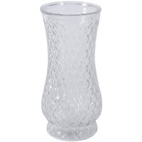 Textured Tulip Clear Glass Vase 21cm - Clear