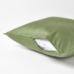 Organic Egyptian Cotton Pillowcase, Housewife Style - Moss Green / 40cm / 100 Organic egyptian cotton - thumbnail 4