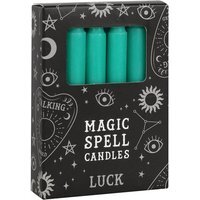 Set Of 12 Luck Spell Candles - Green