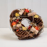 Multicolour Autumn centrepiece with leaves and fruit - Multi