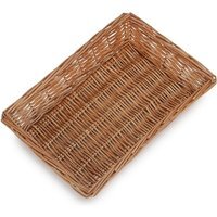 Tapered Wicker Rectangular Tray - Brown / 30cm