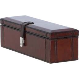 Luxury Leather Triple Watch  Bracelet Storage Box - Chestnut - thumbnail 2