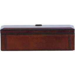 Luxury Leather Triple Watch  Bracelet Storage Box - Chestnut - thumbnail 3