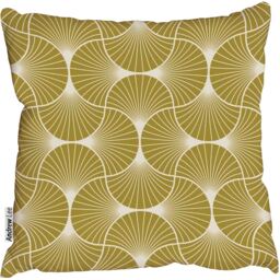 Gold colored art deco Outdoor Cushion - Yellow / 60cm - thumbnail 2