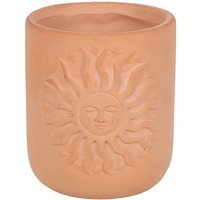 Bohemian Sun Embossed Terracotta Plant Pot - Orange - image 1