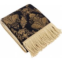 Shiraz Traditional Jacquard Throw - Black