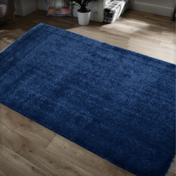 Thick Soft Shaggy Plain High Pile Dream Area Rug - Navy / 60x110 - thumbnail 4