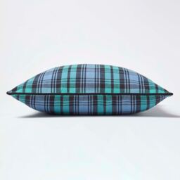 Cotton Black Watch Tartan Cushion Cover - Blue / 45cm - thumbnail 4