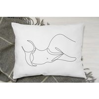 Line Art Of Femail Body Cushion - White - thumbnail 1