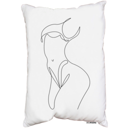 Line Art Of Femail Body Cushion - White - thumbnail 2