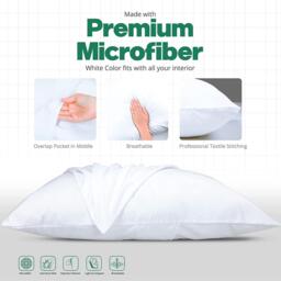 Microfiber White Pillowcases - White / 4 - thumbnail 3
