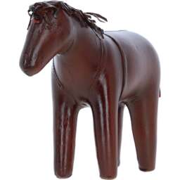 Elegant Leather Handcrafted Decorative Horse - Chestnut - thumbnail 2