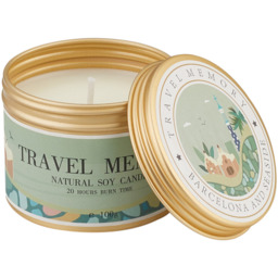 Natural Soy Wax Travel Candle in Tin - Fuzzy Kiwi Fruit - thumbnail 3