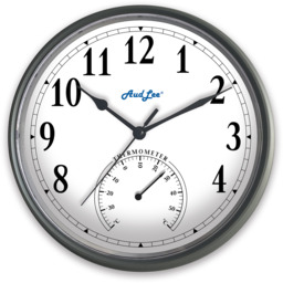 Tub Wall Clock with Thermometer - Dark Grey - thumbnail 3
