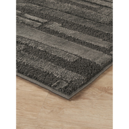 Hamilton Modern Sheen Area Rug - Blocked Bold Geometric Design Rug - Dark Grey / 220cm - thumbnail 4