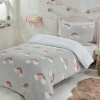 Luxurious Glow in the Dark Fleece Duvet Cover with Pillowcases - Multicolour / Double