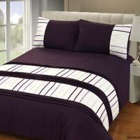 Brooklyn Polyester Duvet Set With Pillowcase - Aubergine / Single
