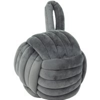 Velvet Knot Door Stop - Charcoal